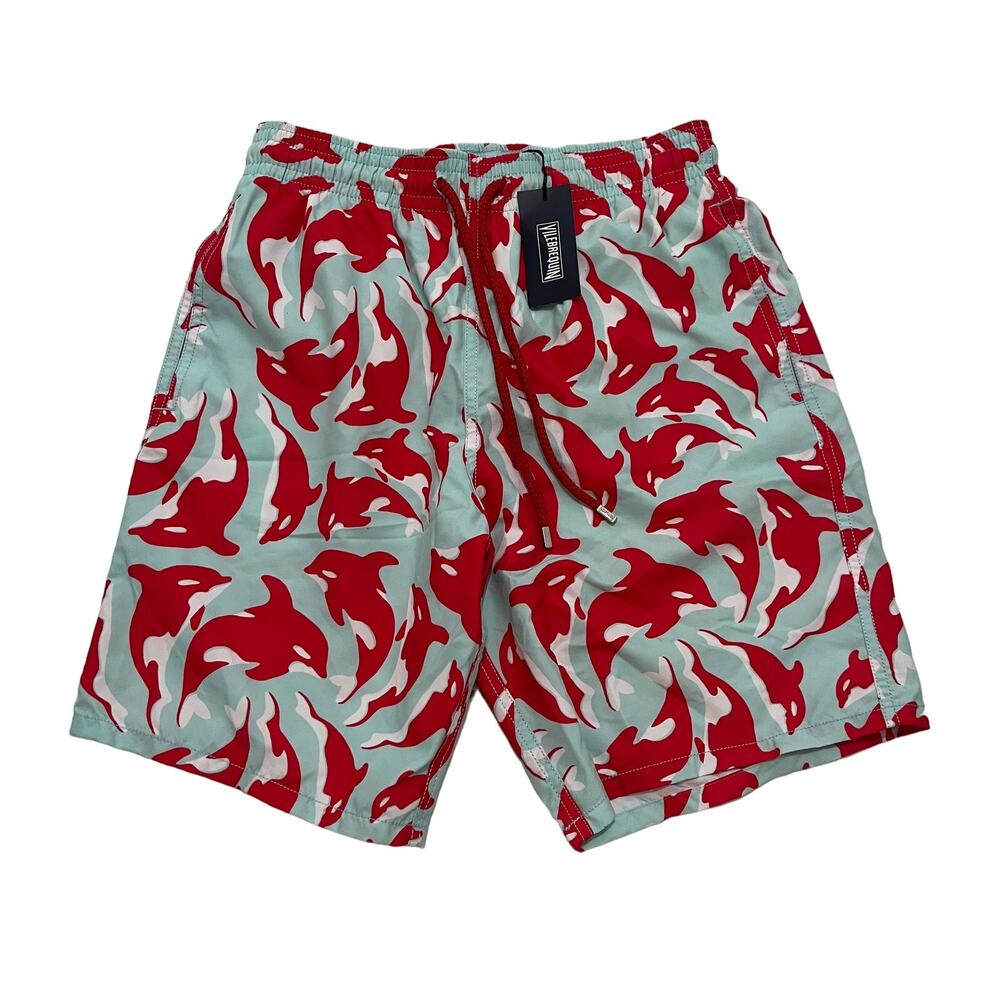 6-48 VILEBREQUIN Men's Swim Trunks Board Shorts Dolphin Motif Medium